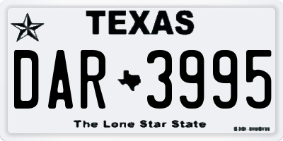 TX license plate DAR3995