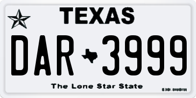 TX license plate DAR3999