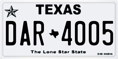 TX license plate DAR4005