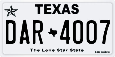 TX license plate DAR4007