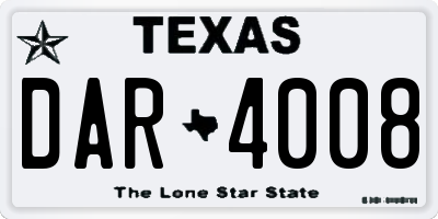 TX license plate DAR4008