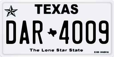 TX license plate DAR4009