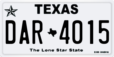 TX license plate DAR4015