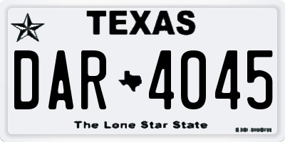 TX license plate DAR4045