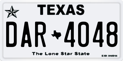 TX license plate DAR4048
