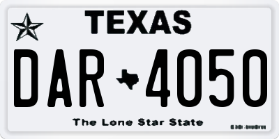 TX license plate DAR4050