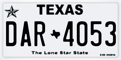 TX license plate DAR4053