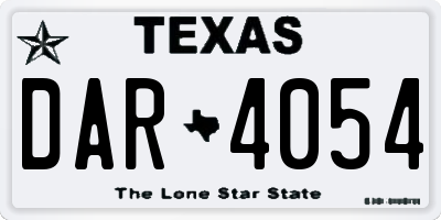 TX license plate DAR4054