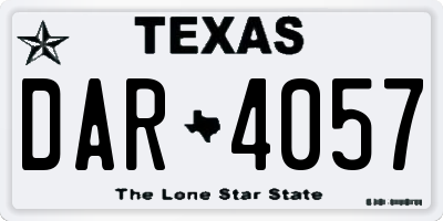 TX license plate DAR4057
