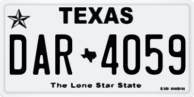 TX license plate DAR4059
