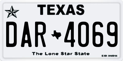 TX license plate DAR4069