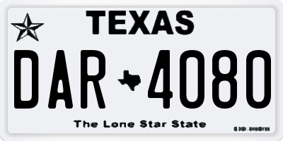 TX license plate DAR4080