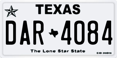 TX license plate DAR4084