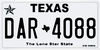 TX license plate DAR4088