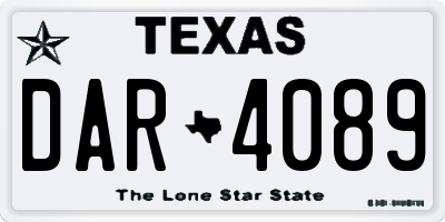 TX license plate DAR4089