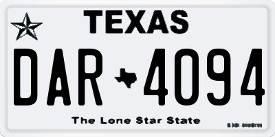 TX license plate DAR4094