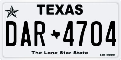 TX license plate DAR4704