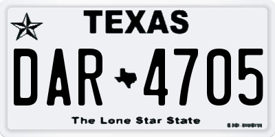TX license plate DAR4705