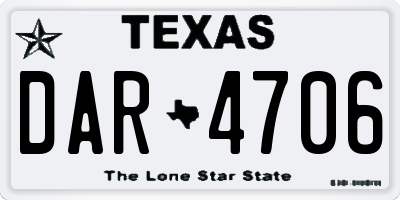 TX license plate DAR4706