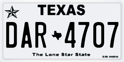 TX license plate DAR4707