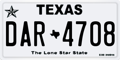 TX license plate DAR4708