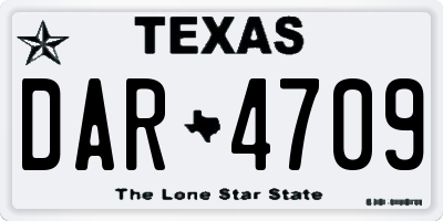 TX license plate DAR4709