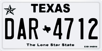 TX license plate DAR4712