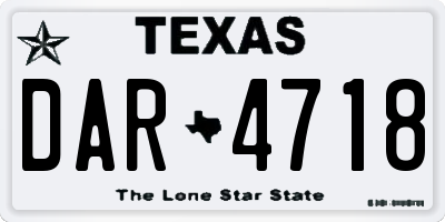 TX license plate DAR4718