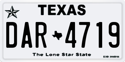 TX license plate DAR4719