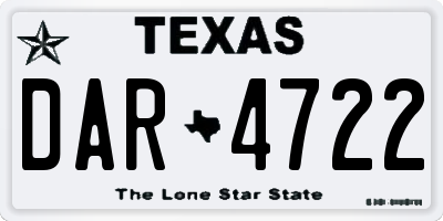 TX license plate DAR4722