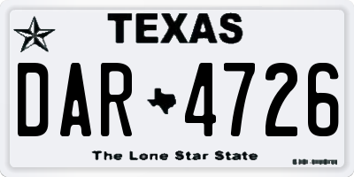 TX license plate DAR4726