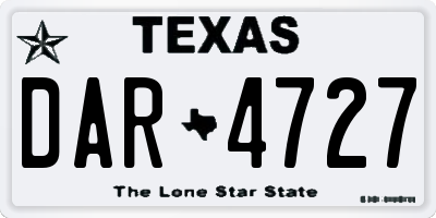 TX license plate DAR4727