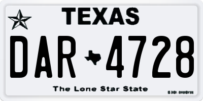 TX license plate DAR4728