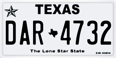 TX license plate DAR4732