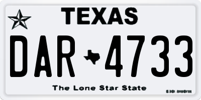 TX license plate DAR4733