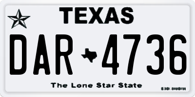 TX license plate DAR4736