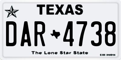 TX license plate DAR4738