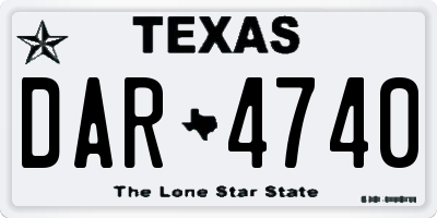 TX license plate DAR4740