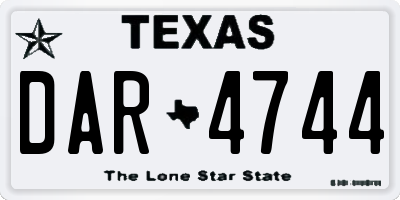 TX license plate DAR4744