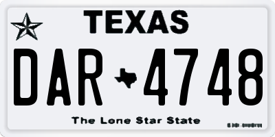 TX license plate DAR4748