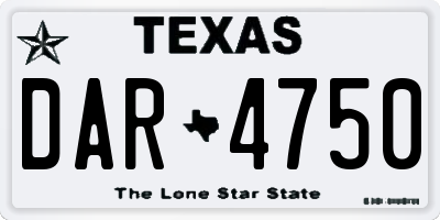 TX license plate DAR4750