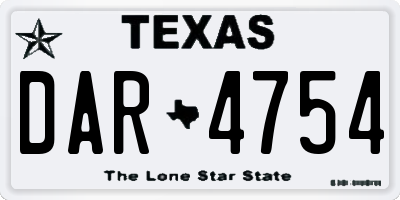 TX license plate DAR4754