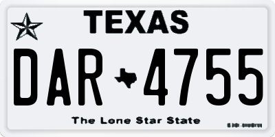TX license plate DAR4755