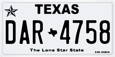 TX license plate DAR4758