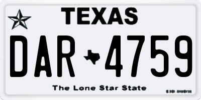 TX license plate DAR4759