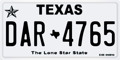 TX license plate DAR4765