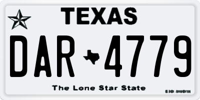 TX license plate DAR4779