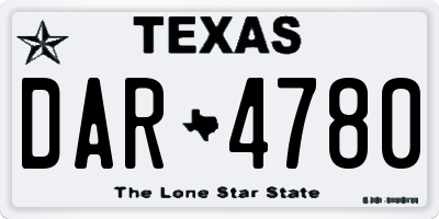 TX license plate DAR4780