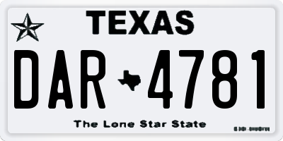 TX license plate DAR4781