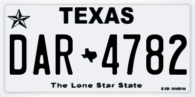 TX license plate DAR4782